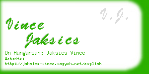 vince jaksics business card